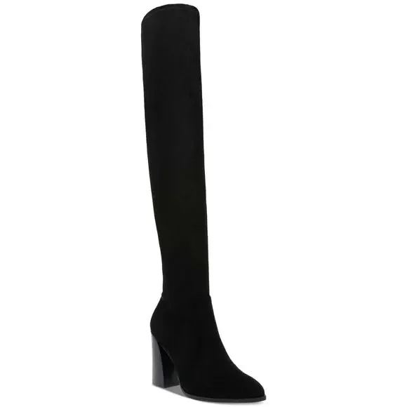 Dolce Vita Women's Gollie Wide-Calf Block-Heel Over-the-Knee Boots,Black 